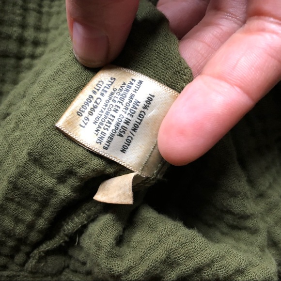 Cloth & Stone Olive Green V neck short sleeve tee - Picture 6 of 6